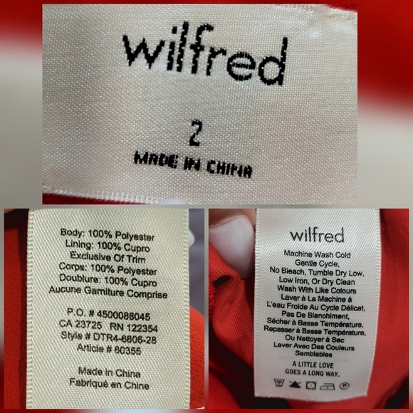 Aritzia Wilfred Front Tie High Rise Ankle Pants size 2 red. - Picture 7 of 17